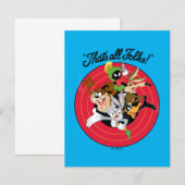 ルーニー・トゥーンズ™ "オール・フォークス！™" ブルズアイ・グループ ノートカード (正面/裏面)