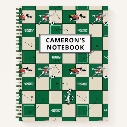 ルーニー・トゥーンズ™ サッカーグリッドパターン ノートブック (正面)