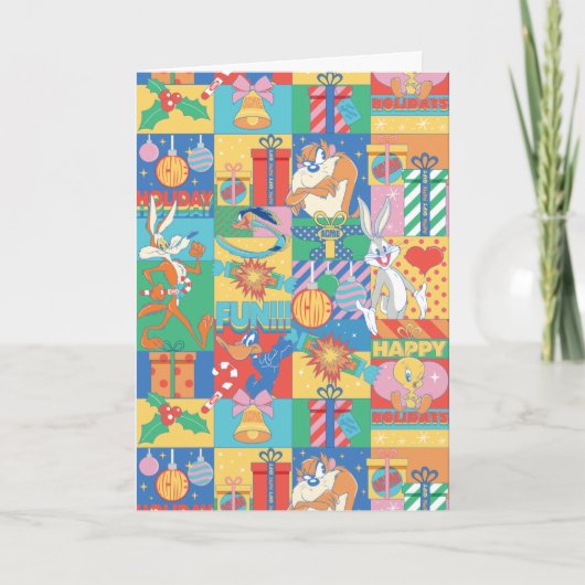 ルーニー・トゥーンズ™ | ハッピー ホリデーズ クリスマス パターン カード (正面)