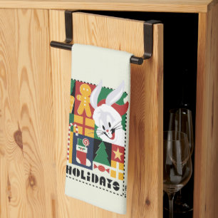 ルーニーTUNES™バグBUNNY™ホリデーバッジ キッチンタオル