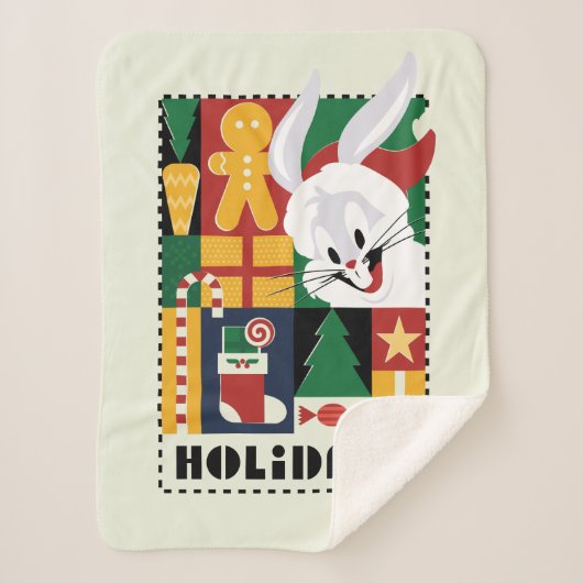 ルーニーTUNES™バグBUNNY™ホリデーバッジ シェルパブランケット (正面)