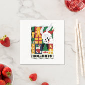 ルーニーTUNES™バグBUNNY™ホリデーバッジ スタンダードカクテルナプキン (インサイチュ)