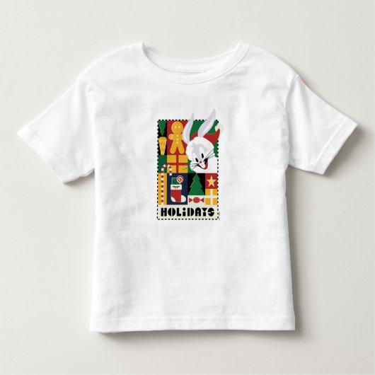 ルーニーTUNES™バグBUNNY™ホリデーバッジ トドラーTシャツ (正面)