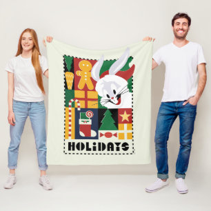 ルーニーTUNES™バグBUNNY™ホリデーバッジ フリースブランケット