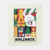 ルーニーTUNES™バグBUNNY™ホリデーバッジ フリースブランケット (正面)