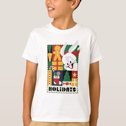 ルーニーTUNES™バグBUNNY™ホリデーバッジ Tシャツ (正面)