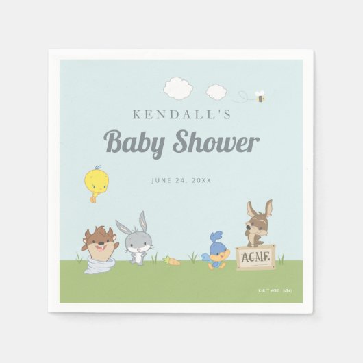 ルーニーTUNES™ベビーシャワー スタンダードカクテルナプキン (正面)
