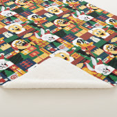 ルーニーTUNES™ホリデーブロックパターン シェルパブランケット (3/4)