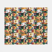 ルーニーTUNES™ホリデーブロックパターン フリースブランケット (正面(横))