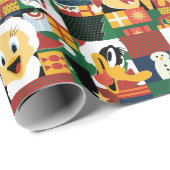 ルーニーTUNES™ホリデーブロックパターン ラッピングペーパー (ロールコーナー)