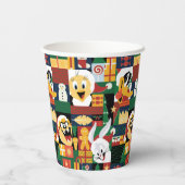 ルーニーTUNES™ホリデーブロックパターン 紙コップ (裏面)