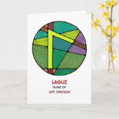 ルーネラグス – ライフエネルギー – アールヌーボー カード (黄色い花)