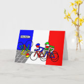 ルーバイクス近くの敷石-ツールドフランス カード (黄色い花)