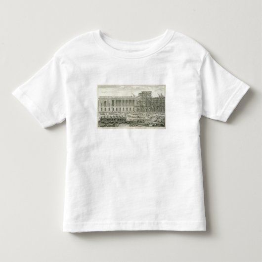 ルーバーの正面玄関の建物、パリ トドラーTシャツ (正面)