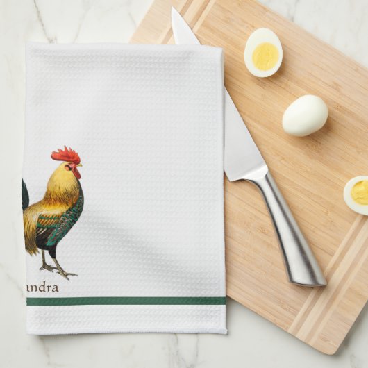 ルーパーソナライズされたカラフルターのヴィンテージ水色 キッチンタオル (四つ折り)