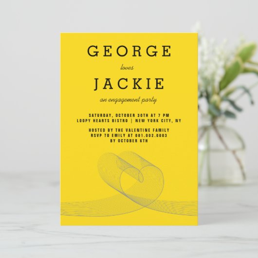 ルーピモダンーラブライン婚約パーティ招待状 招待状 (スタンド正面)