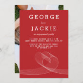 ルーピモダンーラブライン婚約パーティ招待状 招待状 (正面/裏面)