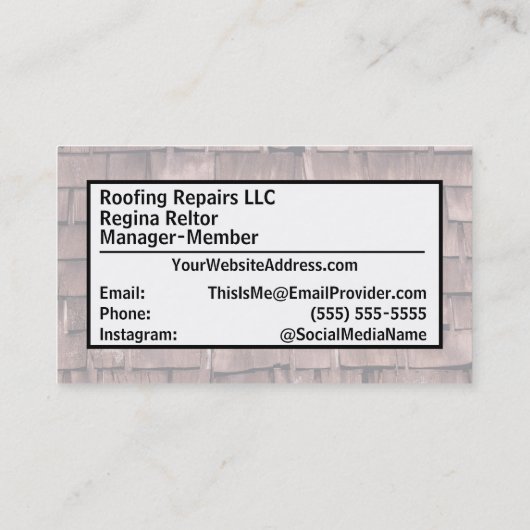 ルーファー建築オールド屋根板 名刺 (裏面)