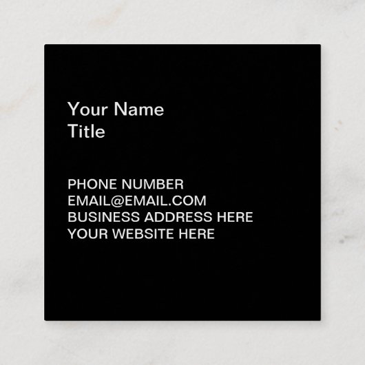 ルーフィングサービスブラックコアスクエアビジネスカード スクエア名刺 (裏面)