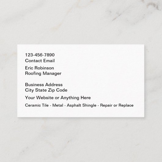 ルーフィングモダンサービス名刺デザイン 名刺 (裏面)