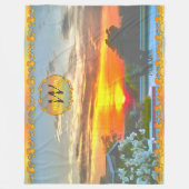 ルーフトップサンセット2295 フリースブランケット (正面)