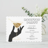 ルーフトップスカイバーラウンジナイトライフアウトティング誕生日 招待状 (スタンド正面)