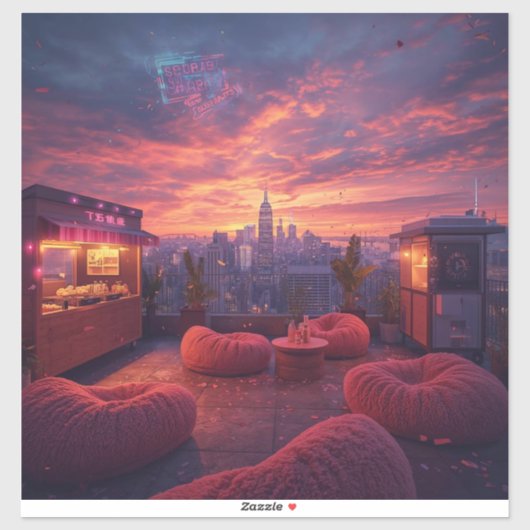 ルーフトップビートとサンセットスイーツ シール (シート)