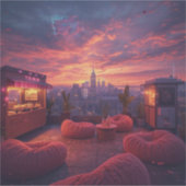 ルーフトップビートとサンセットスイーツ シール (正面)