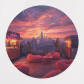 ルーフトップビートとサンセットスイーツ ラベル (デザイン1)