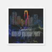 ルーフトップラウンジナイトライフティンスカイバー誕生日 スタンダードカクテルナプキン (正面)