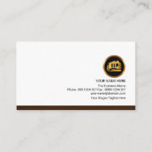 ルーフ建物モチフ木目建築 名刺 (裏面)