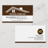 ルーフ建物モチフ木目建築 名刺 (正面/裏面)