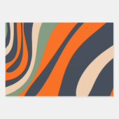 ループと渦巻きレトロ抽象芸術パターン ラッピングペーパーシート (正面)