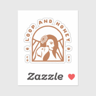 ループと蜂蜜は銅のロゴシールを表す シール