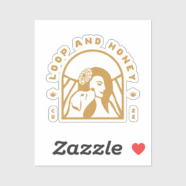 ループと蜂蜜は黄色のロゴシールを表す シール