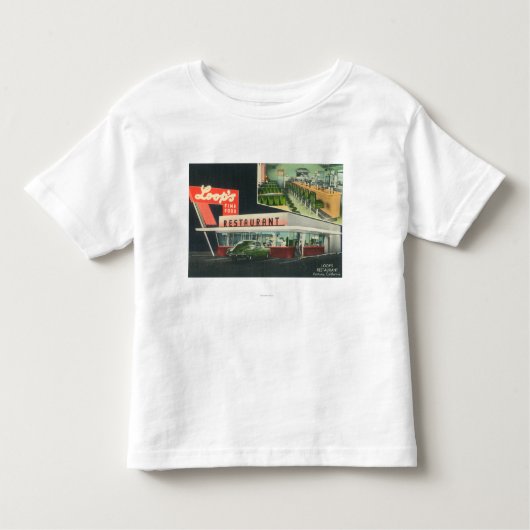 ループのRestaurantVentura、カリフォルニアの外観 トドラーTシャツ (正面)