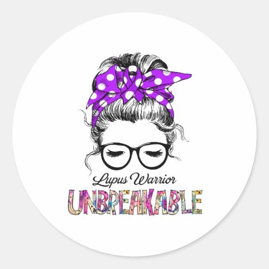 ループス認識度リボンのサポートギフト ラウンドシール (正面)