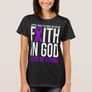 ループス認識度信仰神生存者パープルリボン Tシャツ