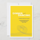 ループモダンハートラブラインイエローウェディング招待 招待状 (裏面)