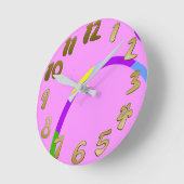 ループモダンピンクマゼンタウォールクロック ラウンド壁時計 (傾斜)
