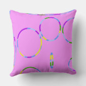 ループモダンピンクマゼンタ装飾用クッション クッション (裏面)