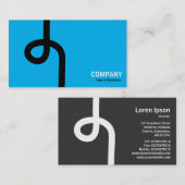 ループライン - 空の青に対するブラック 名刺 (正面/裏面)