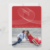 ループ愛ラインハートシンプルバレンタインデー写真 シーズンカード (正面)