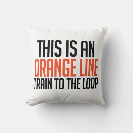 ループ枕へのオレンジライン列車 クッション (正面)