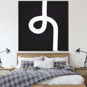 ループ線 – 白（黒） キャンバスプリント (インサイチュ (寝室))
