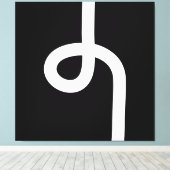 ループ線 – 白（黒） キャンバスプリント (インサイチュ (ウッドフロア))