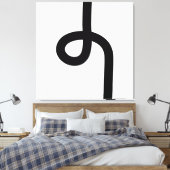 ループ線 – 黒（白） キャンバスプリント (インサイチュ (寝室))