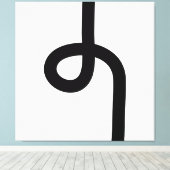 ループ線 – 黒（白） キャンバスプリント (インサイチュ (ウッドフロア))