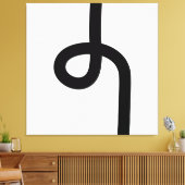 ループ線 – 黒（白） キャンバスプリント (インサイチュ (リビング))