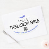 ループ!ツーソンの自転車パス情報! 楕円形シール (封筒)